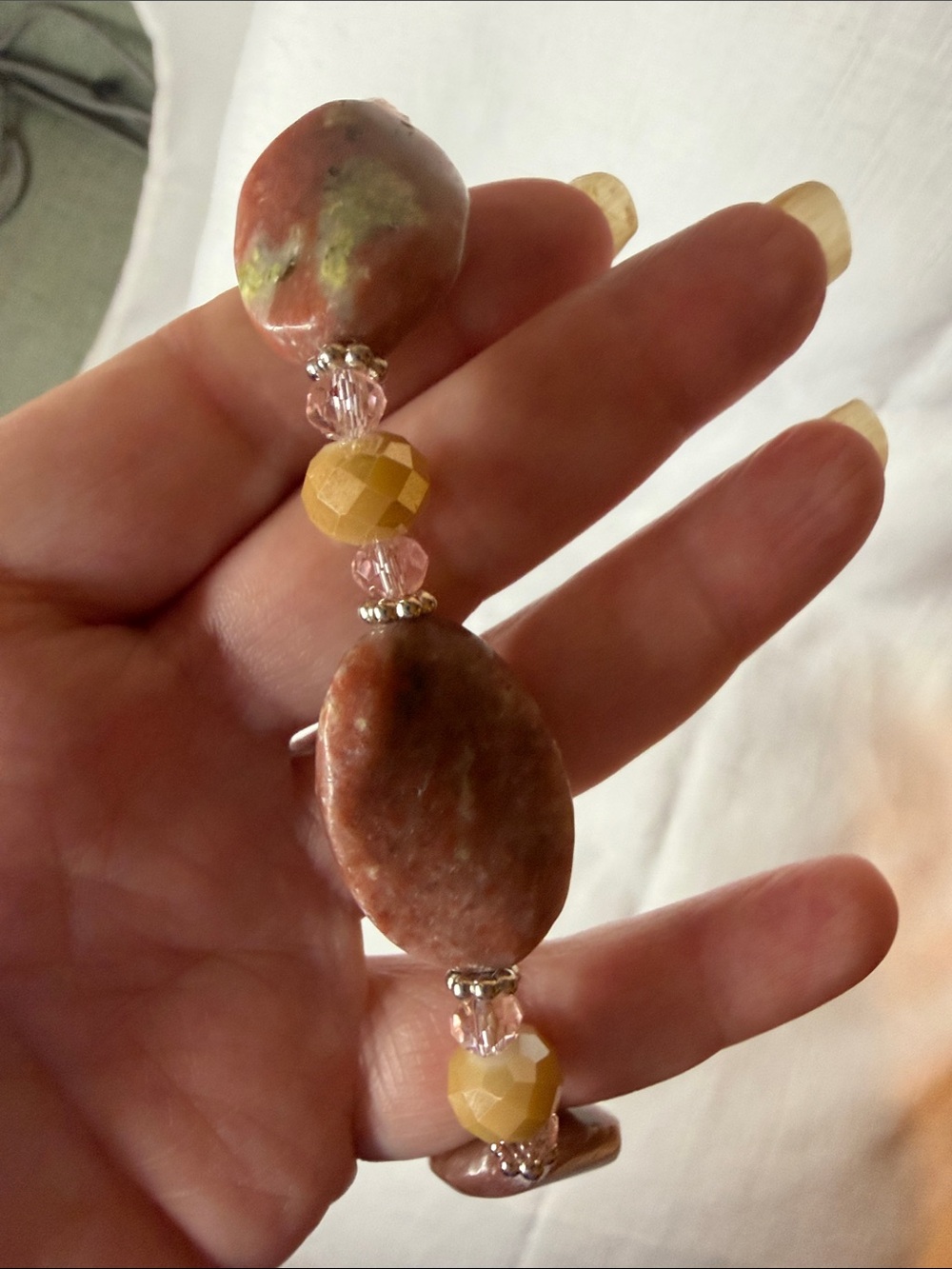 Handcrafted Pink Opal Bracelet - Picture 5 of 5